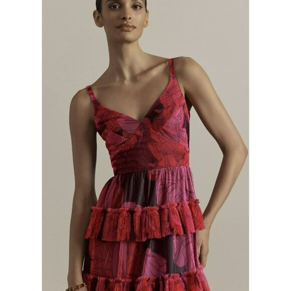 Anthropologie Hutch Freya Sleeveless Tiered Tulle Maxi Dress Size 8 NWT - Picture 2 of 11